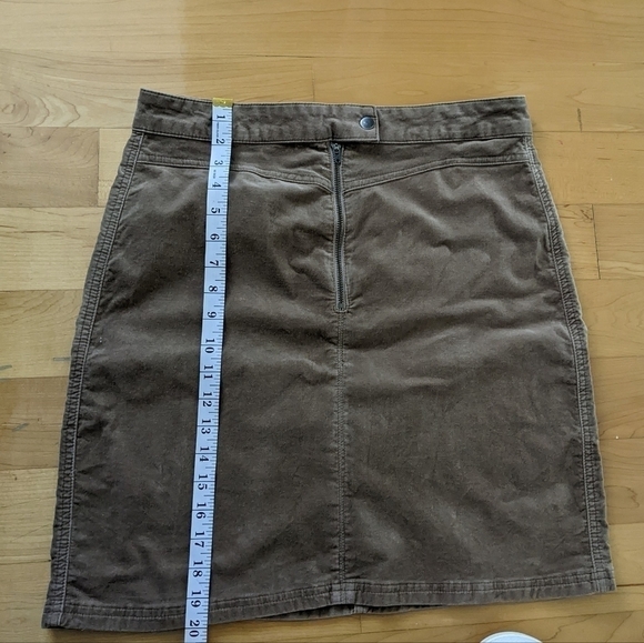 TRISTAN velour velvet mini skirt office skirt in camel brown size 10 - Picture 6 of 8